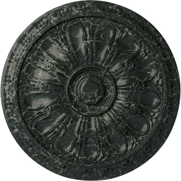 Ekena Millwork Kirke Ceiling Medallion (Fits Canopies up to 3 3/4"), 15 3/4"OD x 5/8"P, Painted Turtle Crackle CM16KIPTC - main